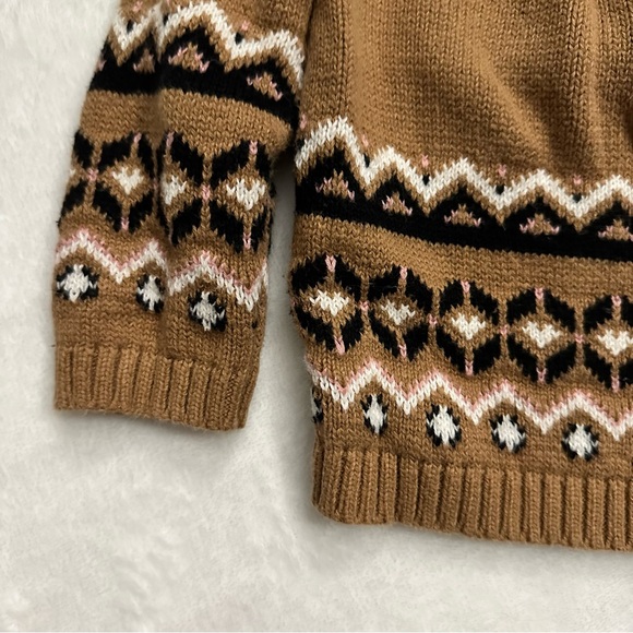 4/$20 Camel Fair Isle Knit Sweater 12-18m - Picture 3 of 5